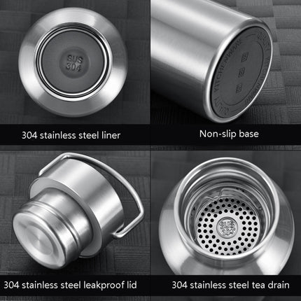 304 Vacuum Stainless Steel Vacuum Flask Double-Layer Large-Capacity Outdoor Water Bottle Mountaineering Sports Bottle - DealBuddy