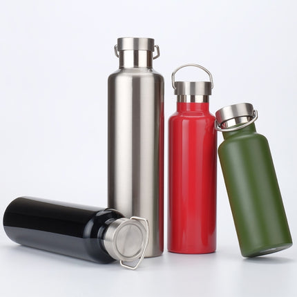 304 Vacuum Stainless Steel Vacuum Flask Double-Layer Large-Capacity Outdoor Water Bottle Mountaineering Sports Bottle - DealBuddy