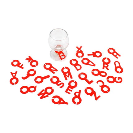 Silicone Wine Glass Letter Mark Pendant