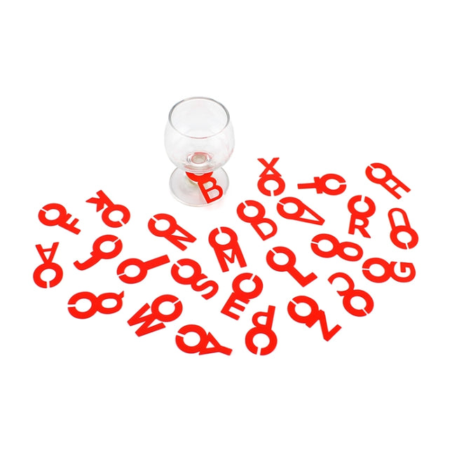 Silicone Wine Glass Letter Mark Pendant
