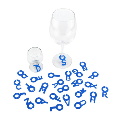 Silicone Wine Glass Letter Mark Pendant