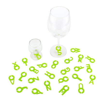 Silicone Wine Glass Letter Mark Pendant