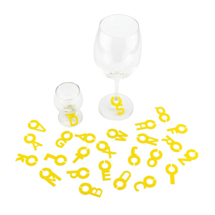 Silicone Wine Glass Letter Mark Pendant