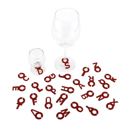 Silicone Wine Glass Letter Mark Pendant