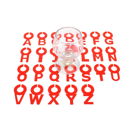 Silicone Wine Glass Letter Mark Pendant