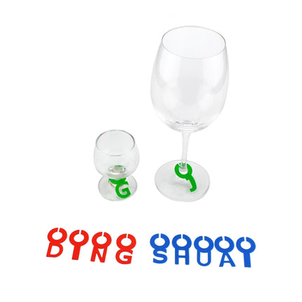 Silicone Wine Glass Letter Mark Pendant