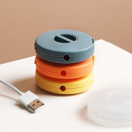 Round Data Cable Storage Box Earphone Storage Collection Box