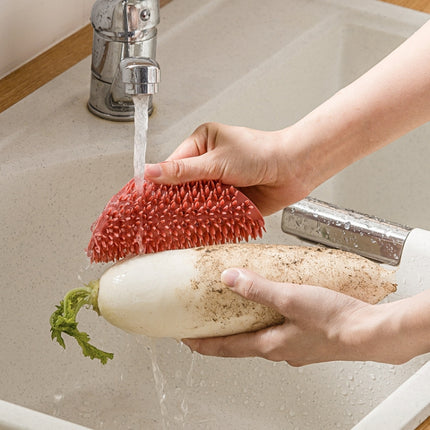 2 PCS Multifunctional Silicone Cleaning Brush Non-Oily Kitchen Cleaning Scouring Pad, Honey Bud Red, Bamboo Green, Pine Gray - DealBuddy