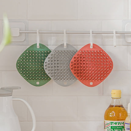 2 PCS Multifunctional Silicone Cleaning Brush Non-Oily Kitchen Cleaning Scouring Pad, Honey Bud Red, Bamboo Green, Pine Gray - DealBuddy