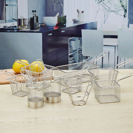 Stainless Steel Mini Fries Basket Restaurant Snack Bread Plate, J13446S, J13446L, J13443S, J13443L, J13447M, J13448S, J13448L, J13442S, J13449 - DealBuddy