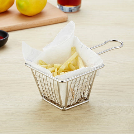 Stainless Steel Mini Fries Basket Restaurant Snack Bread Plate