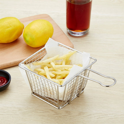 Stainless Steel Mini Fries Basket Restaurant Snack Bread Plate