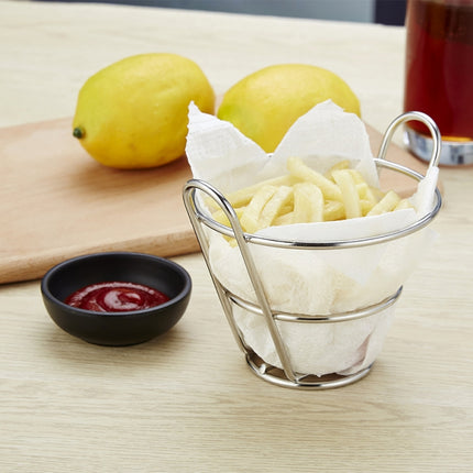 Stainless Steel Mini Fries Basket Restaurant Snack Bread Plate, J13446S, J13446L, J13443S, J13443L, J13447M, J13448S, J13448L, J13442S, J13449 - DealBuddy