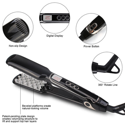 Multi-functional Long & Short Hair Styling Iron Ceramic Tourmaline Volumizing Hair Iron, EU