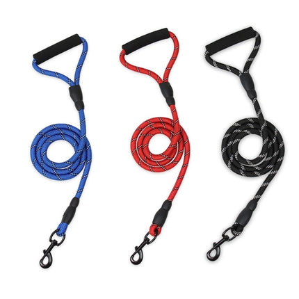 Pet Reflective Leash Medium & Large Dog Walking Supplies, Blue, Black, Red - DealBuddy