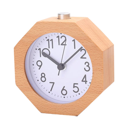 Solid Wood Silent Snooze Alarm Clock with Pointer