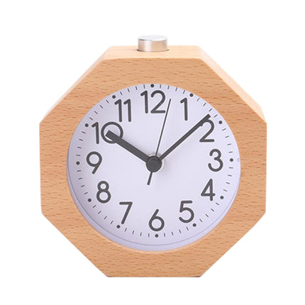 Solid Wood Silent Snooze Alarm Clock with Pointer
