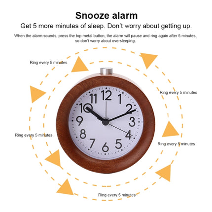 Solid Wood Silent Snooze Alarm Clock with Pointer