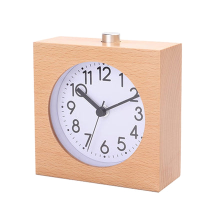 Solid Wood Silent Snooze Alarm Clock with Pointer