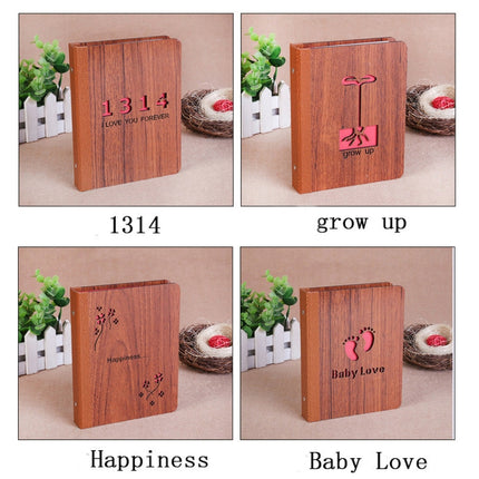 6-Inch 32 Sheets Wooden DIY Photo Album Creative Gift