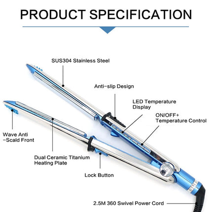 2 in 1 Titanium Hair Straighter Curler Iron