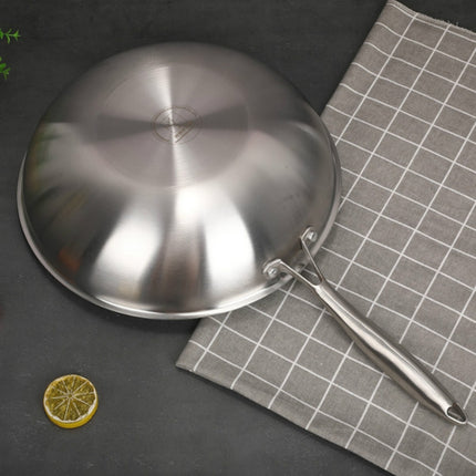 Household 304 Stainless Steel Oil-free and Uncoated Flat-bottom Wok Suitable for Induction Cooker Gas