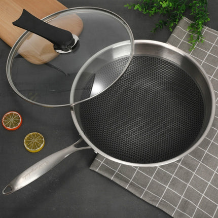 Household 304 Stainless Steel Oil-free and Uncoated Flat-bottom Wok Suitable for Induction Cooker Gas