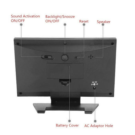 8082T Weather Forecast Clock LED Color Screen Perpetual Calendar Temperature And Humidity Intelligent Voice Control Electronic Alarm Cloc,Specification: