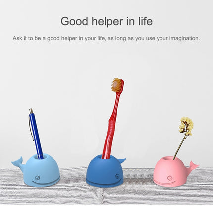 3 PCS Silicone Whale Toothbrush Holder Desktop Office Pen Holder
