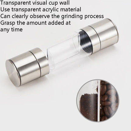 2 in 1 Stainless Steel Manual Pepper Mill Double-Head Pepper Mill