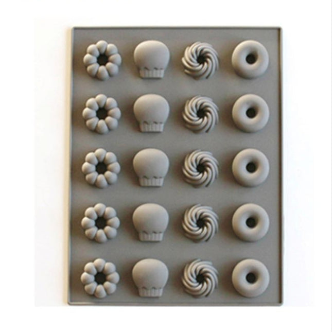 Silicone Cake Mold 25 Grid Fudge Hard Candy Silicone Biscuit Mold, Fruit, Donuts - DealBuddy
