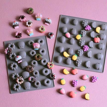 Silicone Cake Mold 25 Grid Fudge Hard Candy Silicone Biscuit Mold, Fruit, Donuts - DealBuddy