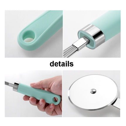 9 in 1 Plastic Handle Stainless Steel Kitchen Utensils Household Gadget Set, Cyan, Black - DealBuddy