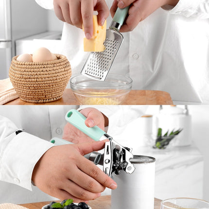 9 in 1 Plastic Handle Stainless Steel Kitchen Utensils Household Gadget Set, Cyan, Black - DealBuddy