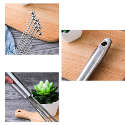 Manual Whisk Stainless Steel Glass Bead Egg Whisk Kitchen Household Hand-Held Baking Tools Type A 12 Inch, Type A 12 Inch, Type A 10 Inch, Type B 12 Inch, Type B 10 Inch, Type C 12 inch, Type C  10 Inch - DealBuddy