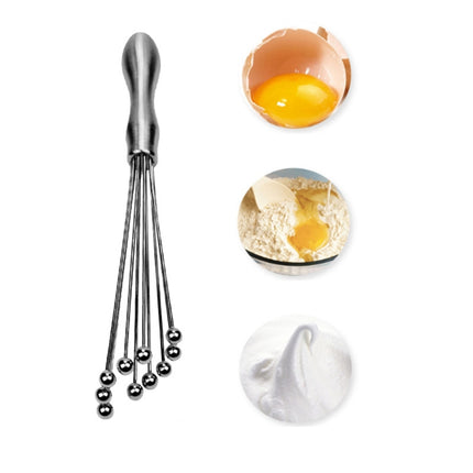 Manual Whisk Stainless Steel Glass Bead Egg Whisk Kitchen Household Hand-Held Baking Tools Type A 12 Inch