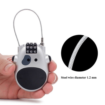 Portable Bicycle Motorcycle Anti-Theft Lock Telescopic Wire Lock Cartoon Cow Password Lock