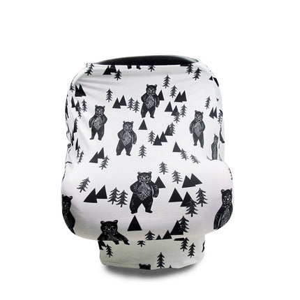 Multifunctional Enlarged Stroller Windshield Breastfeeding Towel Baby Seat Cover, Arrow, Pink Peony, Black and White Stripes, Leaf Flowers, Blue Dots, Purple Flowers, Gray Pattern, Bear, Black Triangle, Puppy, Red Geometry, Black and White Grid, Galaxy... - DealBuddy
