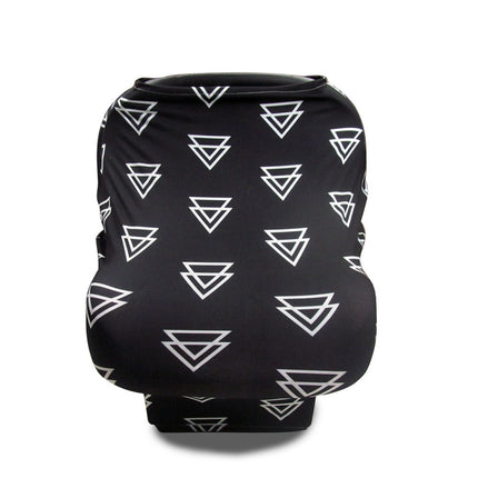 Multifunctional Enlarged Stroller Windshield Breastfeeding Towel Baby Seat Cover, Arrow, Pink Peony, Black and White Stripes, Leaf Flowers, Blue Dots, Purple Flowers, Gray Pattern, Bear, Black Triangle, Puppy, Red Geometry, Black and White Grid, Galaxy... - DealBuddy