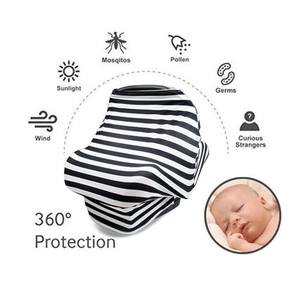 Multifunctional Enlarged Stroller Windshield Breastfeeding Towel Baby Seat Cover, Arrow, Pink Peony, Black and White Stripes, Leaf Flowers, Blue Dots, Purple Flowers, Gray Pattern, Bear, Black Triangle, Puppy, Red Geometry, Black and White Grid, Galaxy... - DealBuddy