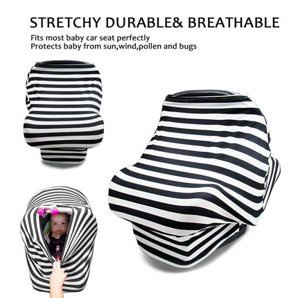 Multifunctional Enlarged Stroller Windshield Breastfeeding Towel Baby Seat Cover, Arrow, Pink Peony, Black and White Stripes, Leaf Flowers, Blue Dots, Purple Flowers, Gray Pattern, Bear, Black Triangle, Puppy, Red Geometry, Black and White Grid, Galaxy... - DealBuddy