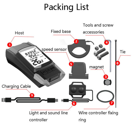 3 In 1 Wireless Bicycle Code Meter Lamp Strong Light Front Light