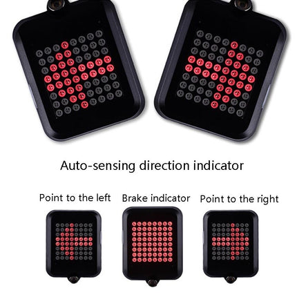 Intelligent Steering Brake Tail Light USB Rechargeable Bicycle Light Cycling Warning Safety Light