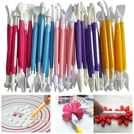 2 Sets Carving Pen Cake Fondant Carving Knife Making Cutting Tool 01030 Purple (OPP Bag Packaging)