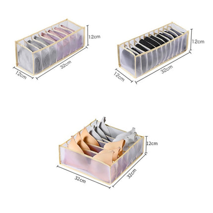 3 in 1 Underwear Drawer Storage Box Household Socks Folding Storage Box