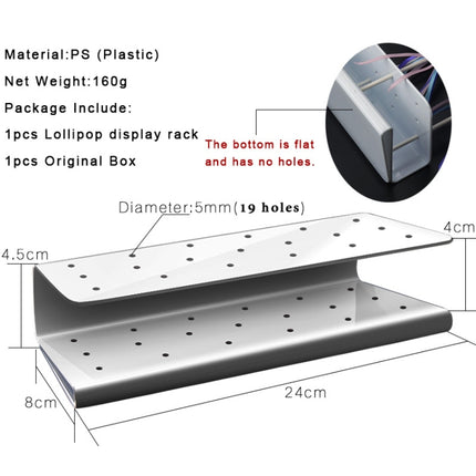 S-Shaped 19-Hole Rectangular Lollipop Rack Display Stand Rack
