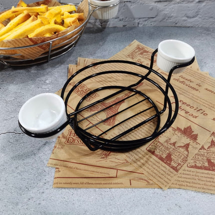 Wrought Iron Fruit Portable Storage Basket Bread French Fries Fried Snacks Portable Basket, Double Cup Egg-shaped, Double Cup Round, Single Cup Boat, Square Short Basket, Rectangular Short Basket, Large Round Wire, Small Round Wire, Large Messy Wire   ... - DealBuddy