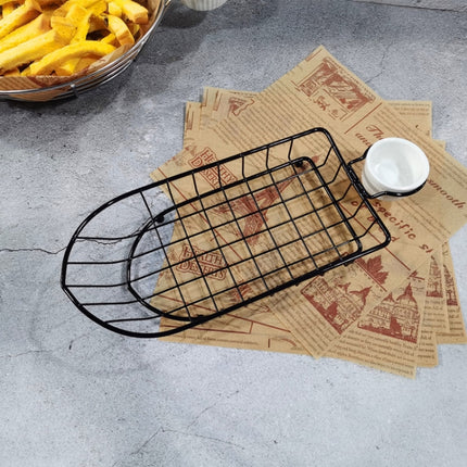 Wrought Iron Fruit Portable Storage Basket Bread French Fries Fried Snacks Portable Basket, Double Cup Egg-shaped, Double Cup Round, Single Cup Boat, Square Short Basket, Rectangular Short Basket, Large Round Wire, Small Round Wire, Large Messy Wire   ... - DealBuddy