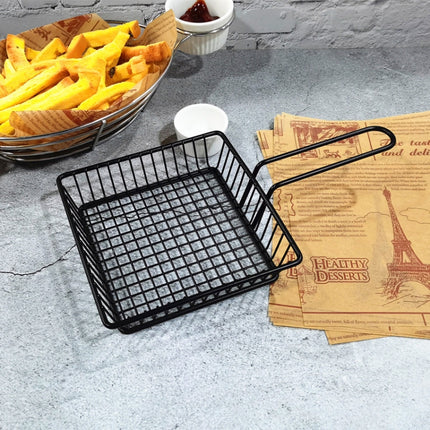 Wrought Iron Fruit Portable Storage Basket Bread French Fries Fried Snacks Portable Basket, Double Cup Egg-shaped, Double Cup Round, Single Cup Boat, Square Short Basket, Rectangular Short Basket, Large Round Wire, Small Round Wire, Large Messy Wire   ... - DealBuddy