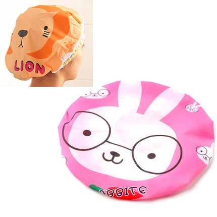 3 PCS Cute Cartoon Shower Bath Cap Saunas Lace Elastic Band Cap Hair Protective Cap